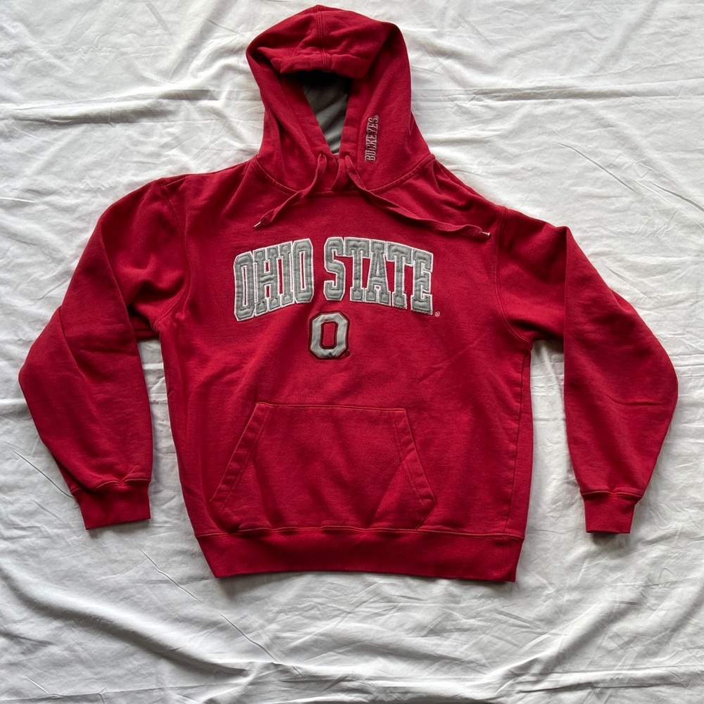 Stadium Athletics Ohio State Buckeyes Red Embroidered Hoodie Womens Medium